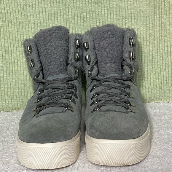 MARC FISHER Women's MFDARLEN-T Grey Suede Lined Boots Sneaker Shoes SZ 9.5M - Picture 3 of 12